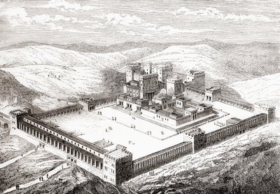 Second Temple restauré qui a remplacé le Temple de Salomon, Jérusalem, extrait de Les Merveilles de la Science, pub.1870 - French School