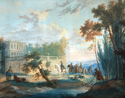 Retour de la chasse, milieu du 18ème siècle - French School