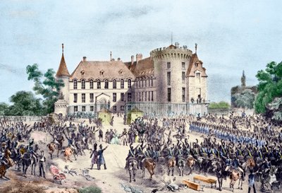 Révolution de 1830, Charles X se présente à la Garde nationale - French School