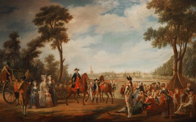 Revue et parade du Régiment de Condé à Strasbourg entre 1779 et 1781. - French School