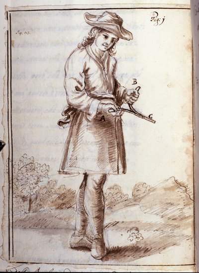 Rhabdomancie - sourcellerie - dans « Physique occulte, ou Traité de la baguette divinatoire et de son utilité pour la découverte des sources, des mines, des caches, des voleurs et des meurtriers fugitifs, etc. » - par Pierre Le Lorrain (Abbé de Vallemo - French School