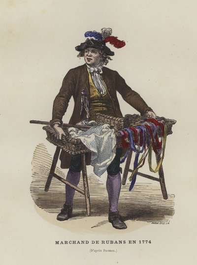 Vendeur de rubans, 1774 - French School