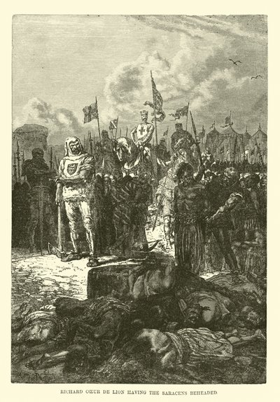 Richard Cœur de Lion faisant décapiter les Sarrasins - French School