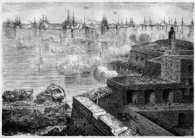 Risorgimento - Expédition des Mille ou Chemises rouges - Siège de Gaète, Italie - French School