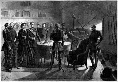 Risorgimento - Expédition des Mille ou Chemises rouges par Giuseppe Garibaldi (1807-1887) - Siège de Gaète, Italie - French School