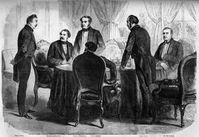 Risorgimento - Traité de Zurich - 10 novembre 1859 : signature du Traité de Zurich par les plénipotentiaires de France, d