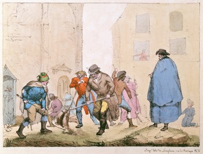 Balayeurs de rue à Paris, vers 1820 - French School