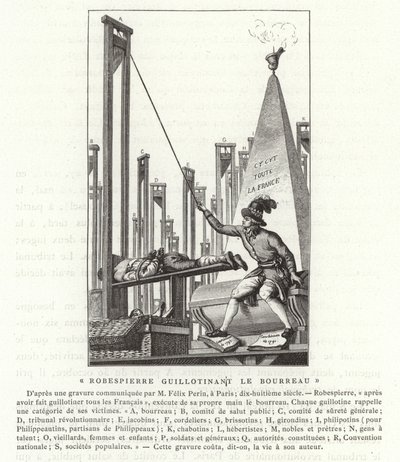 Robespierre guillotinant le bourreau, Révolution française - French School