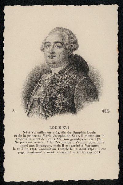 Roi Louis XVI (lithographie) - French School