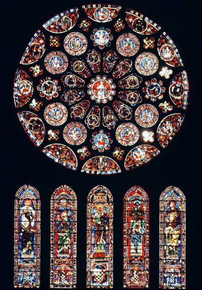 Fenêtres roses et lancettes du mur sud, c.1224 - French School