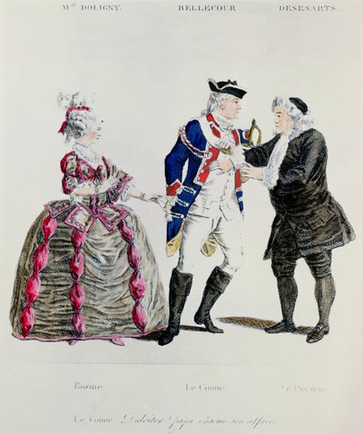 Rosine, le Comte Almaviva et le Docteur, scène de l