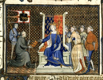 Royal 20 B. VI, f.2 Présentation à Richard II, du 