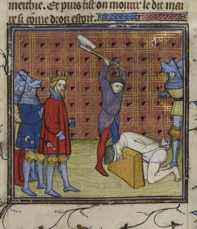 Les chefs de la révolte des Jacqueries contre la noblesse française décapités sur ordre du roi de Navarre, des 