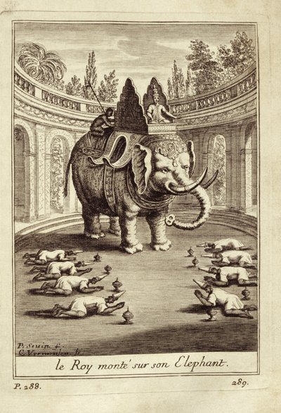 Éléphants royaux, de Voyage du Siam des Pères Jésuites par Guy Tachard, 1688 - French School