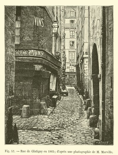 Rue de Glatigny en 1865 - French School