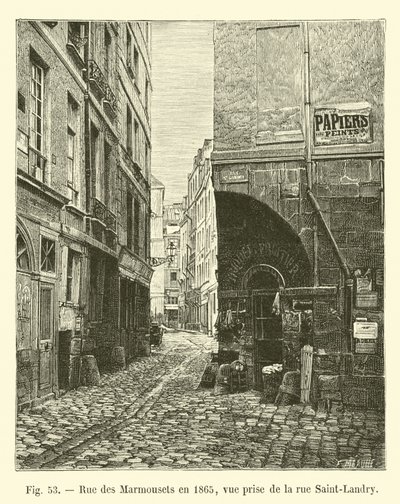 Rue des Marmousets en 1865 - French School
