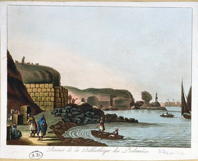 Ruines de la bibliothèque de Ptolémée à Alexandrie, Égypte, 1811 - French School