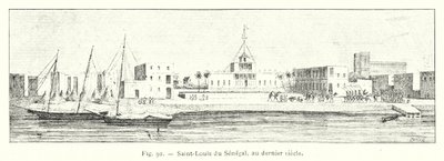 Saint-Louis du Sénégal, au dernier siècle (gravure) - French School