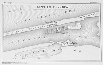 Saint-Louis en 1854, illustration de "Le Sénégal...", par Louis Léon Faidherbe, 1854 - French School