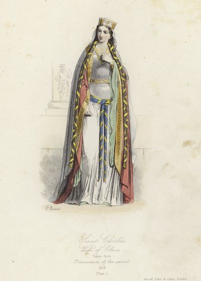 Sainte Clotilde, épouse de Clovis Ier, Roi des Francs - French School