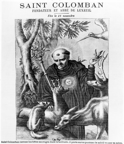 Saint Colomban, gravure réalisée par Bauchart - French School