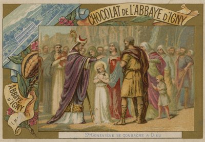 Sainte Geneviève se consacrant à Dieu - French School