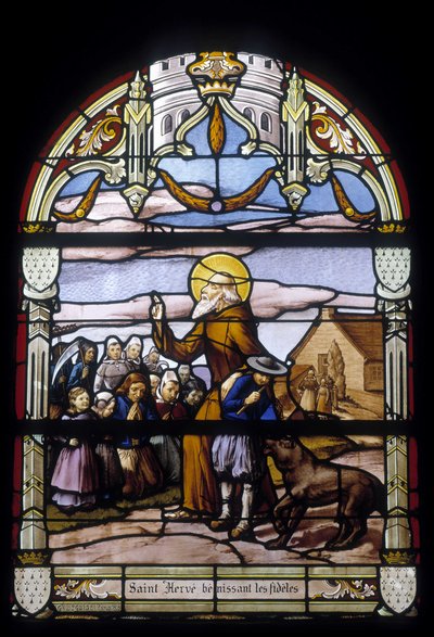 Saint Hervé bénissant les fidèles - vitraux de l