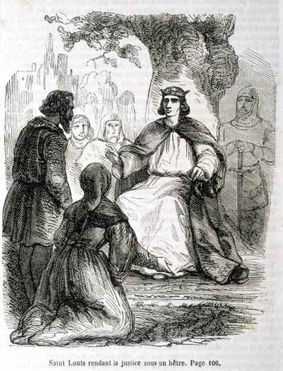 Saint Louis rendant justice sous un hêtre - dans « Histoire de France » par L.-P. Anquetil - French School