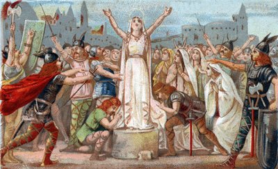Sainte Geneviève, organisatrice de la défense de Paris contre les hordes de Huns d