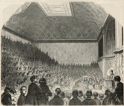 Salle des cours au Collège de France à Paris au XIXe siècle - Gravure dans « Tableau-de-Paris » par Edmond Texier 1852 - French School