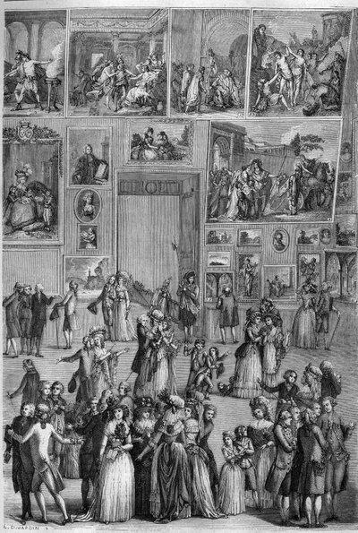 Salon de 1787 : vue du Salon Carré au Louvre lors de l
