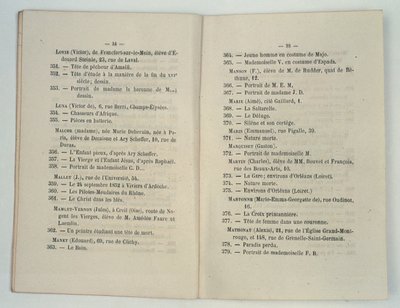 Entrée du catalogue du Salon des Refusés pour Le Bain de Manet (Déjeuner sur l