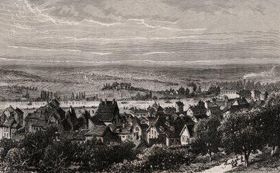 Sarreguemines - Moselle - gravure dans "La France illustrée : géographie, histoire, administration statistique" par V.A. Malt-Brown. 1884 - French School