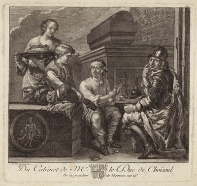 Représentation satirique du cabinet du duc de Choiseul - French School