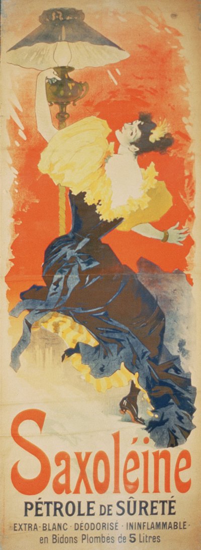 Huile de lampe de sécurité Saxoleine, années 1890 - French School