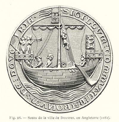 Sceau de la ville de Douvres, en Angleterre - French School