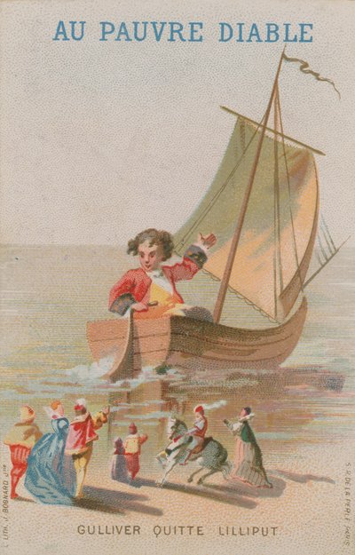 Scène des Voyages de Gulliver - French School