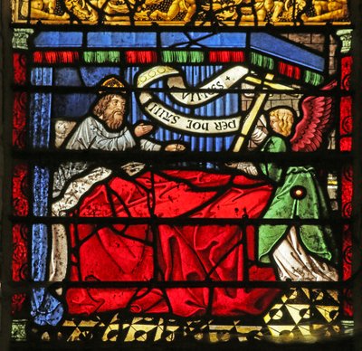 Scène de la légende de la Croix : le rêve de Constantin - French School