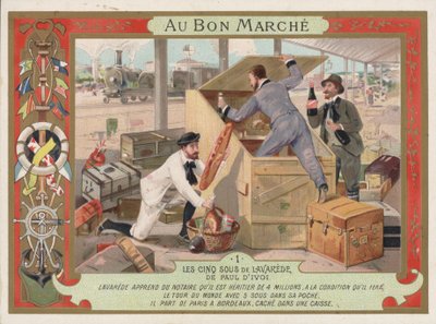 Scène du roman Les Cinq Sous de Lavarede, par Paul Ivoi - French School