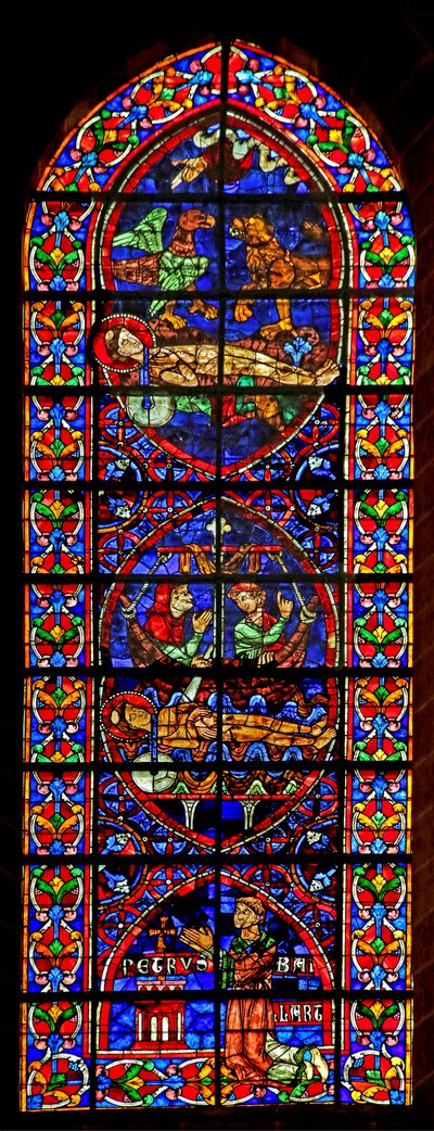 Scènes concernant la mort de Saint Vincent; donateur Petrus Baillart - French School