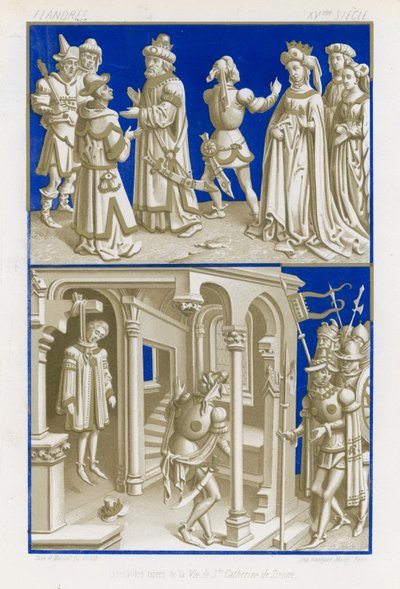 Scènes de la vie de Catherine de Sienne - French School