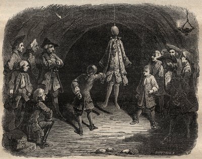 École des voleurs créée par le brigand Louis Dominique Garthausen dit Cartouche (1693-1721) à Paris - French School