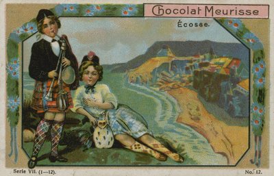 Écosse, carte de commerce pour Chocolat Meurisse - French School