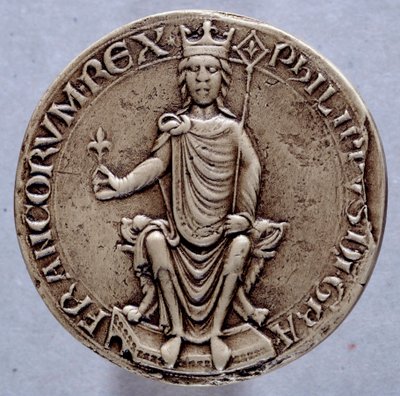 Sceau du roi Philippe II dit Philippe Auguste (1165-1223) XIIIe siècle Paris, Archives Nationales - French School
