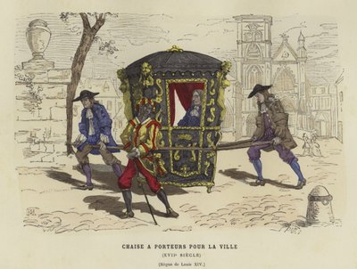 Chaise à porteurs pour usage en ville, règne de Louis XIV de France, 17ème siècle - French School