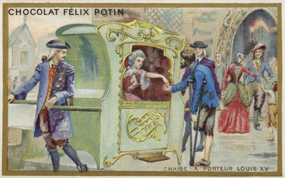 Chaise à porteurs du temps de Louis XV - French School