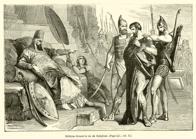 Sédécias devant le roi de Babylone - French School