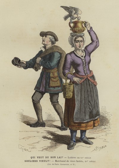 Vendeurs de lait et de vêtements d