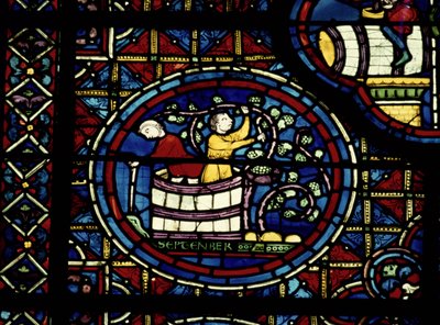 Septembre, de la fenêtre du zodiaque, XIIIe siècle - French School