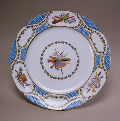 Assiette de service à dessert de Sèvres, du service de Melbourne, 1770 - French School